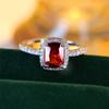 Luxury Female Red Zircon Stone Engagement Ring Charm Silver Color Wedding Jewelry for Women