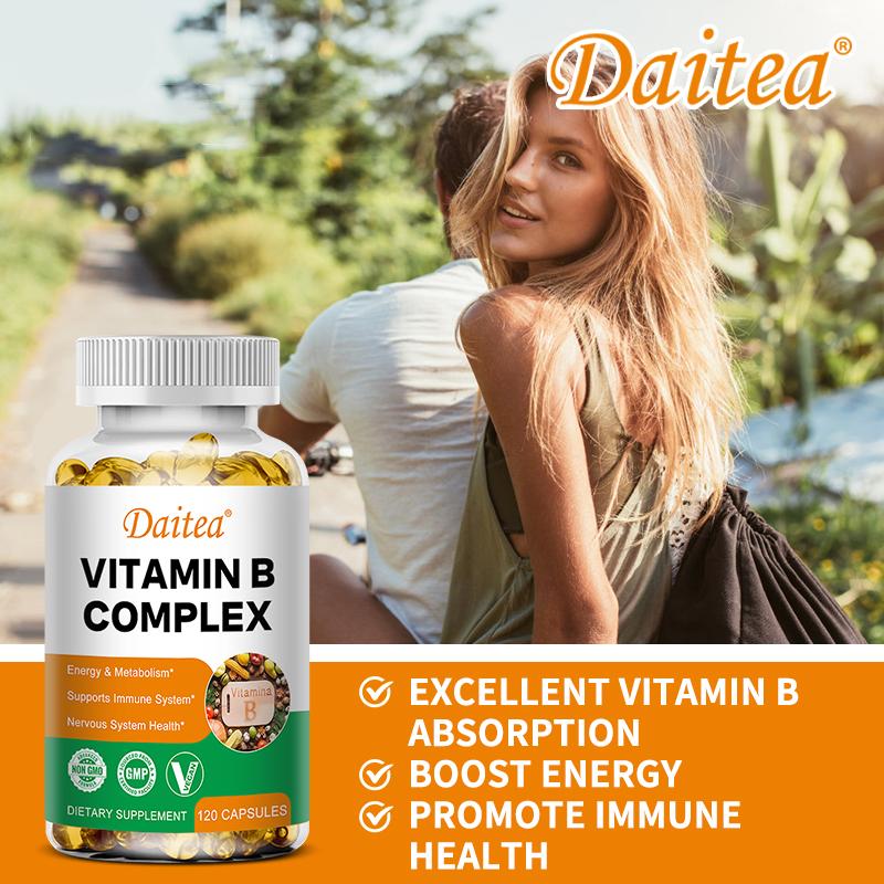 Veganes Vitamin B Komplex 120 Kapseln Hohe Dosierung B12 B6 B1 B2 B3 GVO-frei