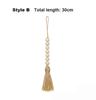 Wooden Handmade boho DIY Rattan Natural Wood Bead Garland Tassel Craft Rustic Country Beads Home Wall Hanging Decoration