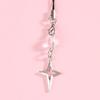 Trendy Mobile Phone Chain Women Sweet Cool Heart Cross Pendant Phone Strap Lanyard Keychain