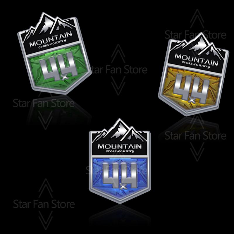 Metal Mountain Cross-country 4X4 Grille Badge Pattern Stickers Car Trunk Body Emblem Decal For Jeep Wrangler Chevrolet Toyota FJ ALW1