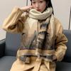 Chinese Style Imitation Cashmere Scarf Double-sided Ink Painting Theme Pashmina Blanket Thick Warm Poncho Scarves Winter Season