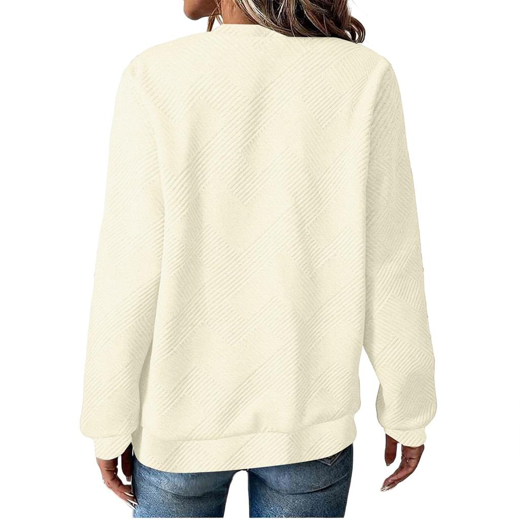 Women's Casual Long Sleeve Half Zip Stand Collar Sweatshirt Top