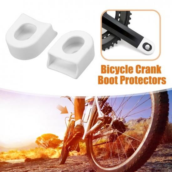 4pcs Silicone Bicycle Cycling Bike Crank Boot Protector Crank Arm Cover White