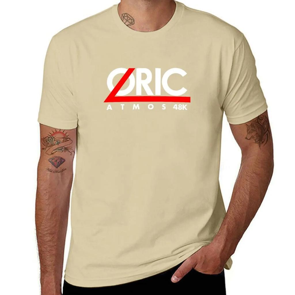 Oric Atmos Logo T-Shirt Oversized Graphic Tee Blue Archive Plain White T Shirts Men