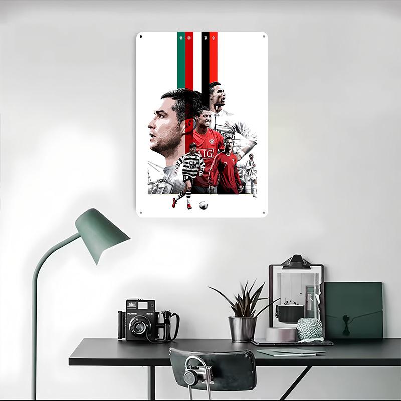 Cristiano Ronaldo Football Legend Art Tinplate Poster Customized Wall Art Vintage Metal Signs Retro Tin Plaque for House Home