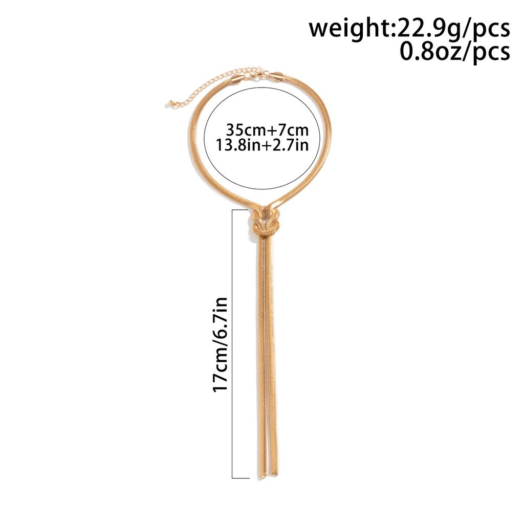 Einzigartige Verstellbare Gedrehte Klobige Schlangen Lange Kettenhalskette für Frauen Sexy Vintage Geknotete Gliederkette Grunge Brustschmuck Neu KTJ