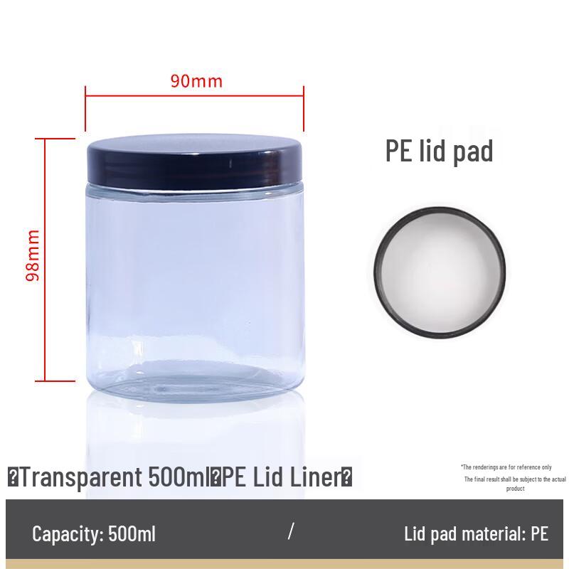 Chengyang 500ml Wide-Mouth Sample Bottles with PE Caps, Pack of 10