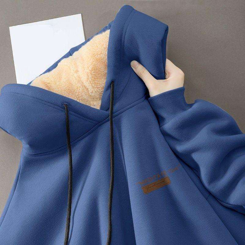 Pár Zimní Mikina Beránčí Rouno Mikina s Kapucí Jednobarevná Stahovací šňůrka s Elastickými Manžetami Dámská Pánská Podzimní Zimní Top