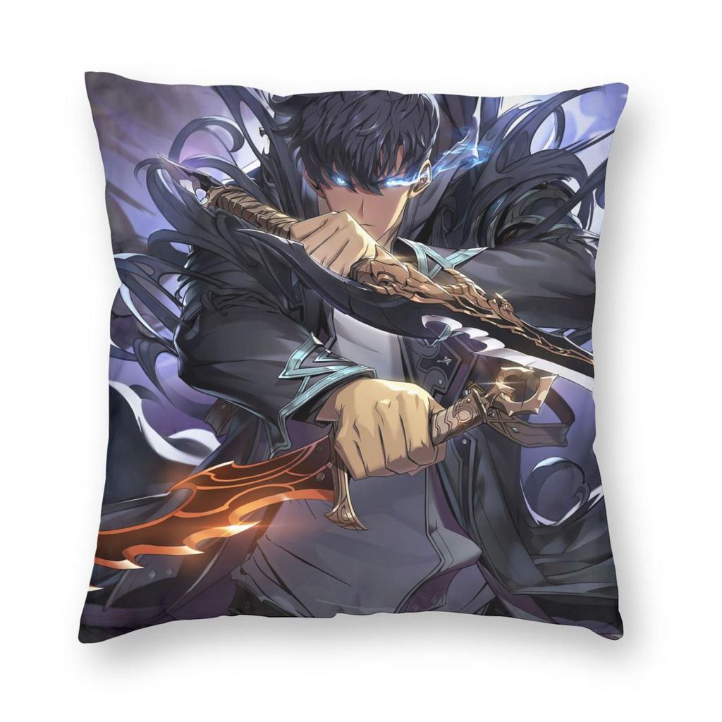 Anime Solo Leveling Pillowcase Printed Fabric Cushion Cover Decoration Throw Pillow Case Cover Seat Square 40X40cm