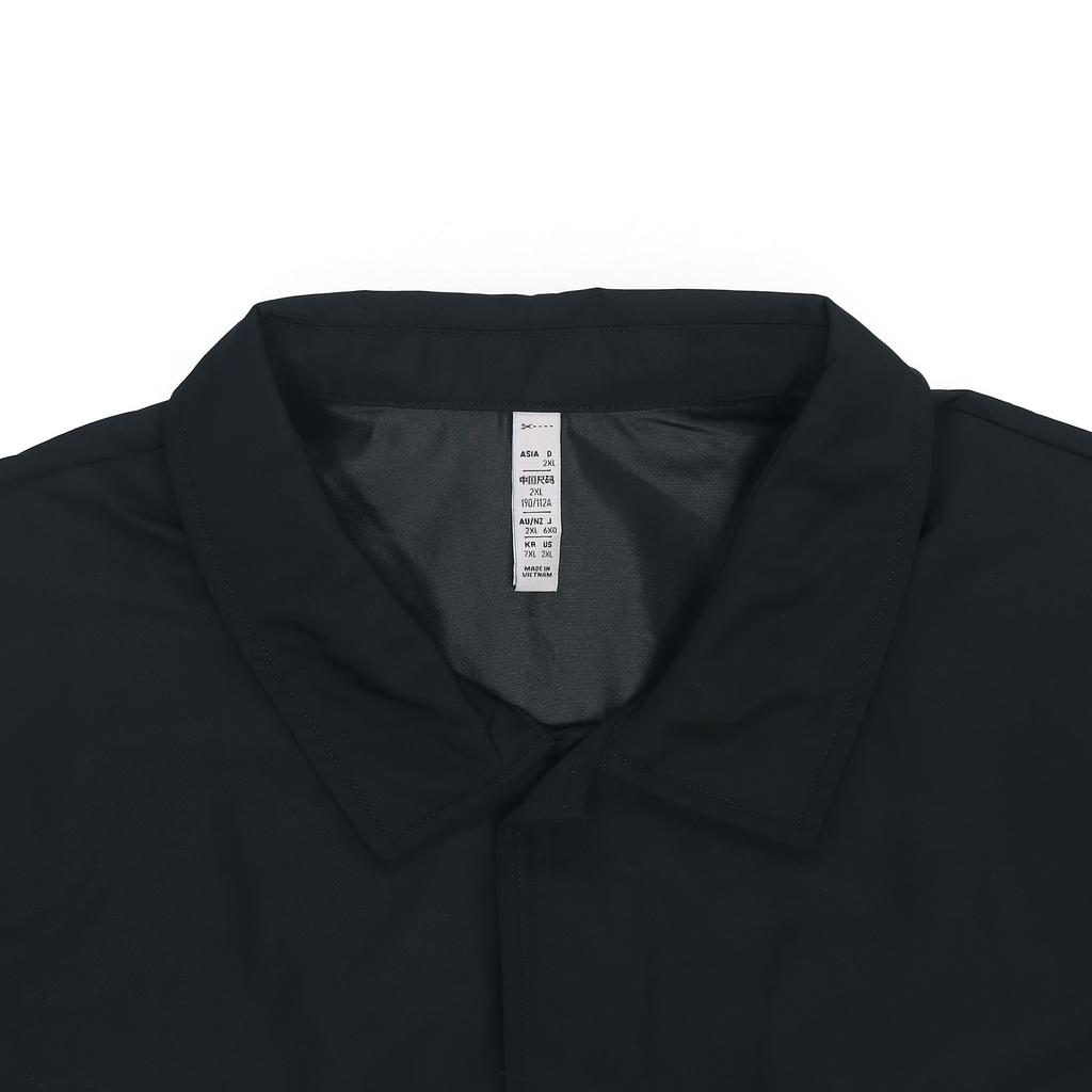 adidas Originals Trefoil Logo Print Shirt-Style Sports Jacket International Edition Men Jackets Black H09129