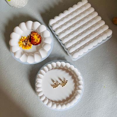 Molde de Posavasos para Almacenamiento de Platos DIY Cemento Yeso Nórdico Posavasos Bandeja Redonda Molde de Cerámica Decoración para el Hogar Artesanías Regalo