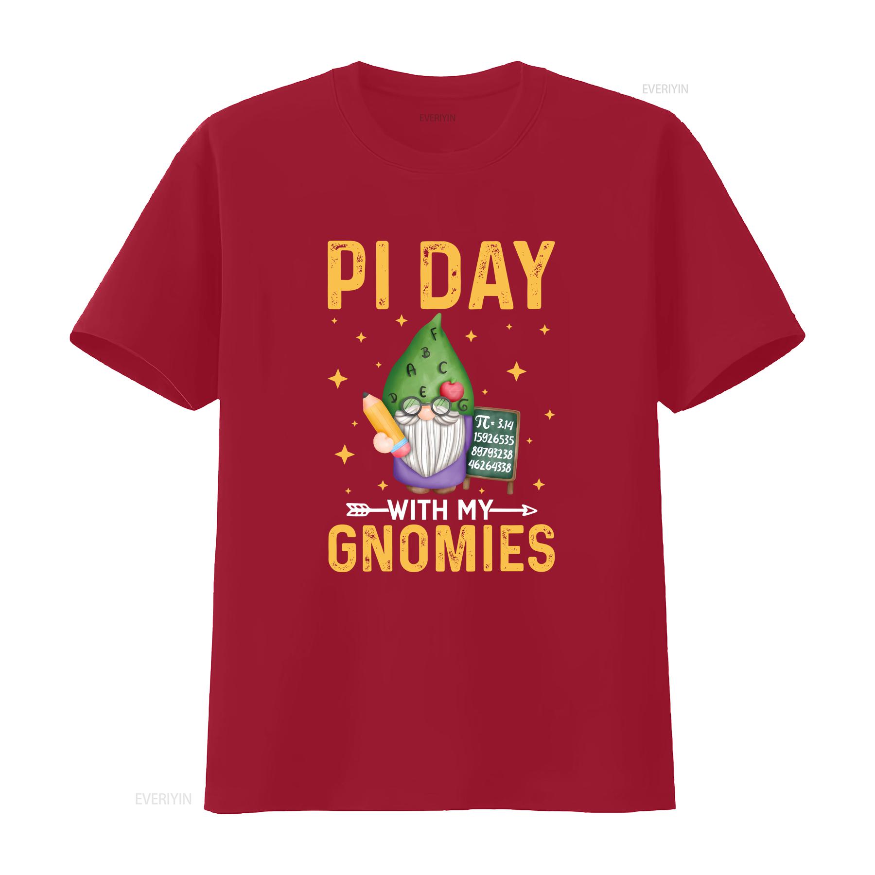 

Teacher Appreciation T Shirt Pi Day With My Gnomies Math Student Nerd For Kids vintage Washed Stylish fashion graphic S
