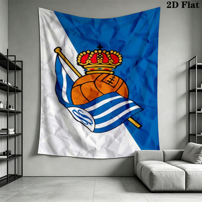 Real Sociedad Wall Tapestry Aesthetic Wall Hanging Printed Fabric Blanket Decorative Tapestries for Bedroom Living Room Home Decor