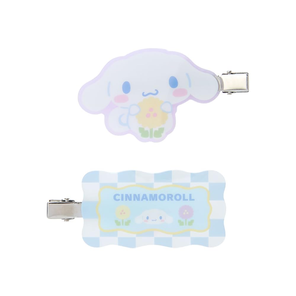 Sanrio Cinnamoroll Bangs Clip Pastel Checkered Hair X X 1 Character SANRIO 122602 Clip, Cinnamon, 5.5 7.7 Cm,