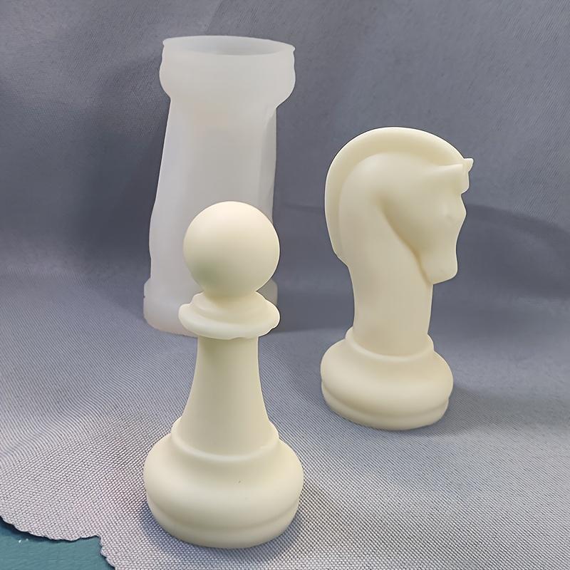6pcs Chess Piece Silicone Mold Set for Candles, Resin & Plaster Crafts - Irregular Shape