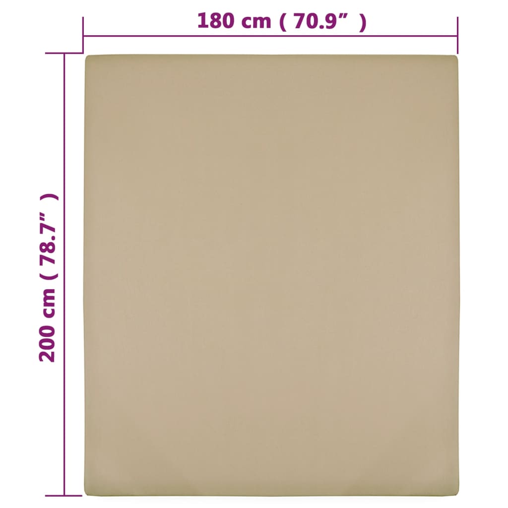 Vidaxl Fitted Sheet, Taupe, 180X200 Cm, Cotton Jersey