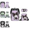 Kuromi Schülerrucksack-Set mit Federmäppchen und Umhängetasche