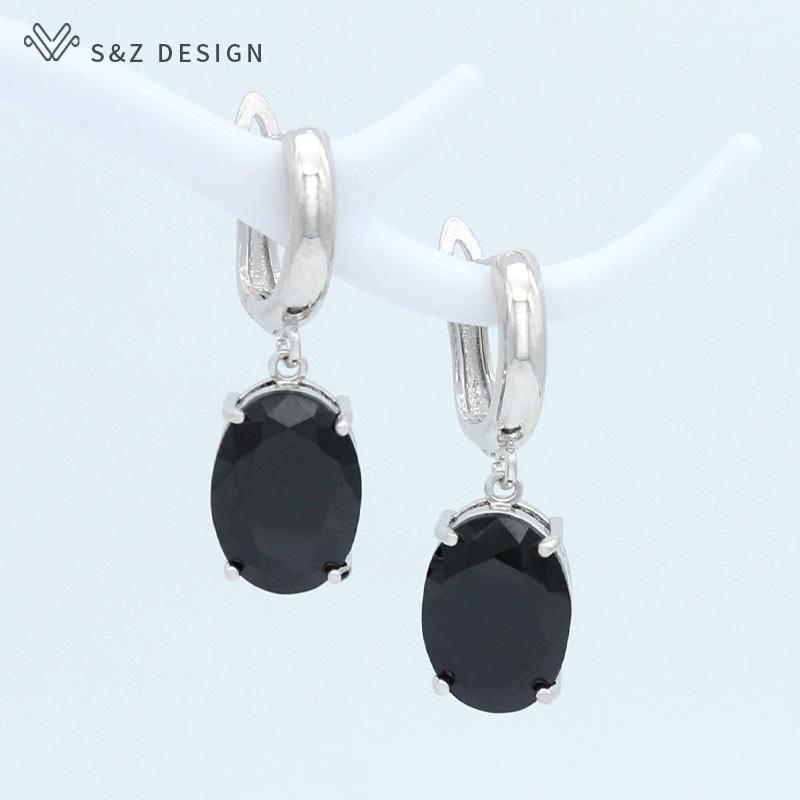 Moda owalne różowe złoto kolor cyrkonia jajko kształt spadek kolczyki dla kobiet biżuteria dziewczęca wesele prezent