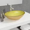 Vidaxl Glass Sink, 50X37X14 Cm, Gold
