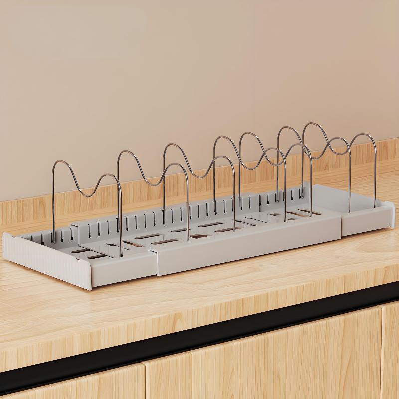 Pot Lid Storage Rack, Suitable For Cabinet Drawers, A Kitchen Organizing Tool Suitable For Storing Cookware.