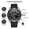BY BENYAR Chronograph Analog 30M Water Leather Strap Quartz Black and Perfect Gift for Men Men's Watch, Resistant, Simple, Stylish, Popular, Formal,