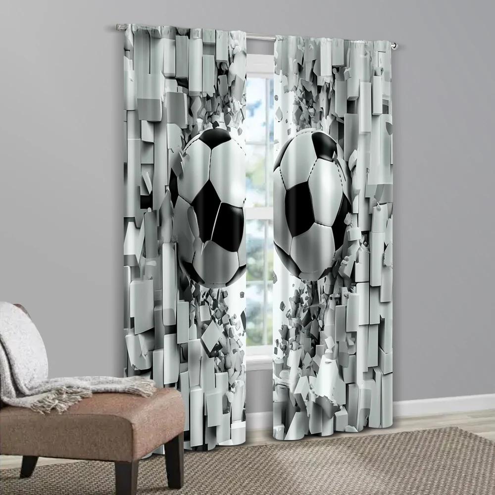 2pcs   Print Curtains  print Football Printed Versatile Durable Polyester (without rod) Art Deco Festive Perfect for Room
