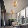 Modern LED Ceiling Lighting Minimalist Nordic Texture Glass Ceiling Lamp Aisle Corridor Lamp Creative Living Room Lights E27