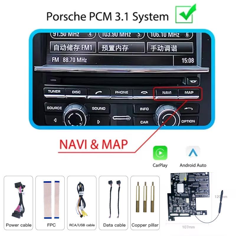 Wireless CarPlay Android auto For Panamera Cayenne Macan Cayma 911 918 PCM 3.1 Support Mirror Link AirPlay Camera