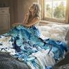 Ocean Map Creatures Flannel Blanket Warm Soft Halloween Christmas Decorative Couch Warm Cozy All-Season Gift