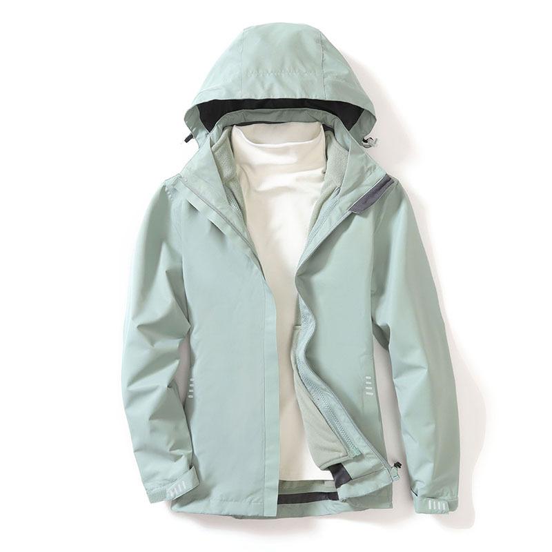Autumn and Winter Women's Windproof and Waterproof Mountaineering Jacket Three-in-one Fleece Liner Outdoor Clothing