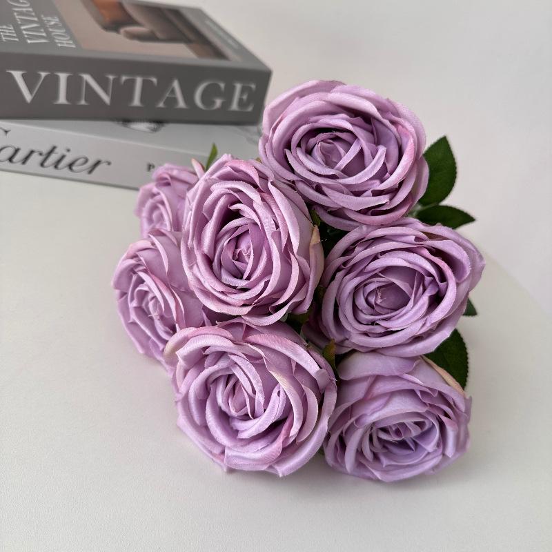 7-Head Imperial Concubine Rose Bouquet: Wedding, Table, Aisle, and Hotel Decor Simulation