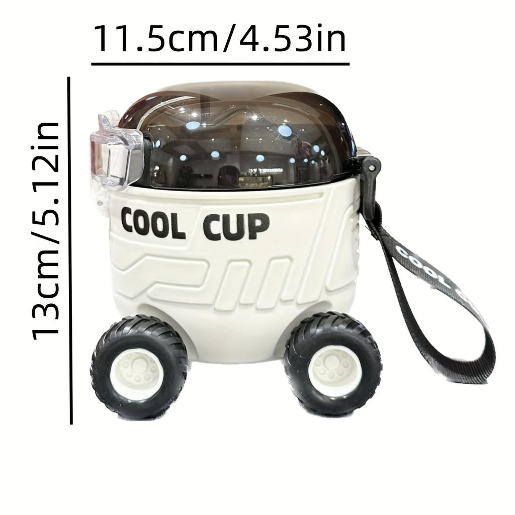 1pc 550ml Cool Cartoon Mars for RoveR Water Cup with Straw Portable, Durable Polycarbonate Plastic, Fun Design for Students Outdoor Use Available