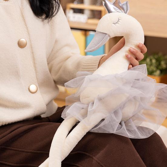 

Юбка из тюля, плюшевая игрушка в виде лебедя, сидящая на длинной ноге, плюшевая кукла-животное, подушка для сна, украшение для дома