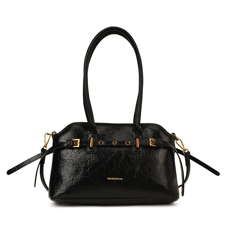 Retro Lazy Briefcase Bag Women's Large-capacity Texture Versatile Simple Niche Design Portable Shoulder Tote Bag