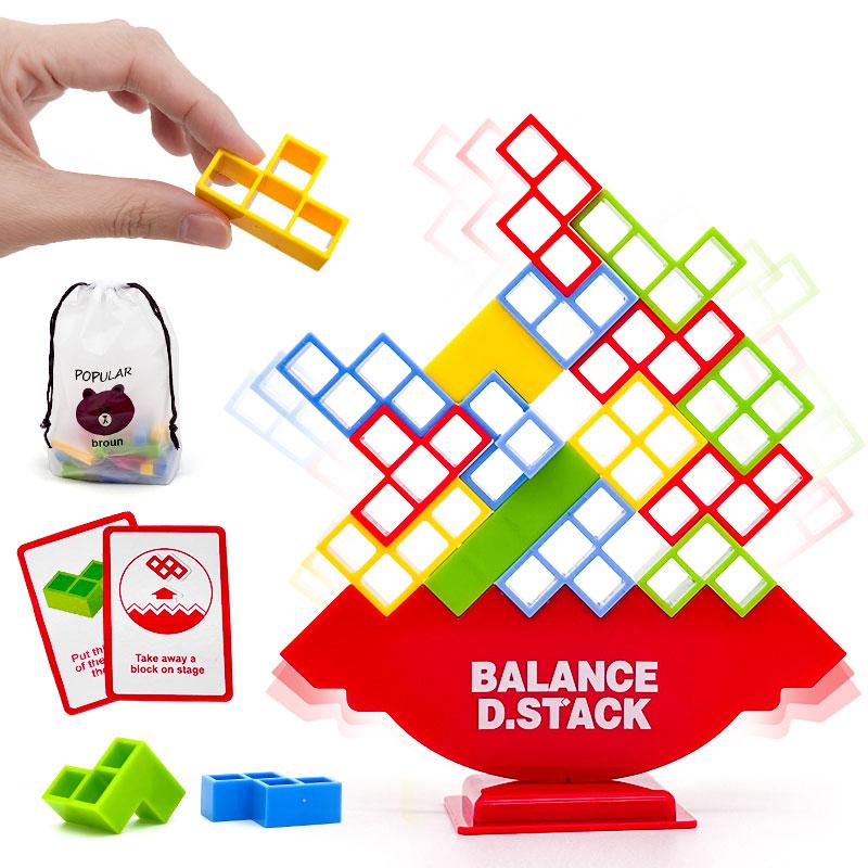 Tetra Turm Balance Stapelspiel Brettspiele für Erwachsene Familien-Partyspiele Teambuilding Bausteine Puzzle Spielzeug Geburtstag Kindergeschenk
