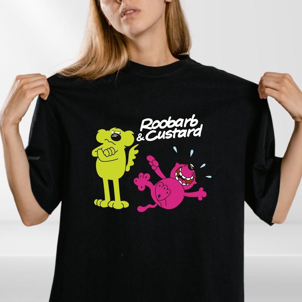 Roobarb & Custard Cartoon T-Shirt | Retro TV Classic Tee | Unisex Kids to Adult