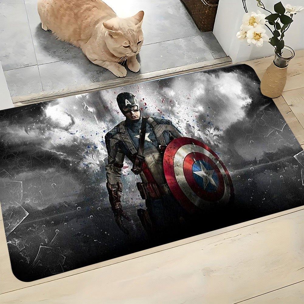 1pc Marvel Themed Captain America Doormat for Entryway/Bedroom/Living Room, Non Slip Floor Mat Gift for Marvel Fans & Superher