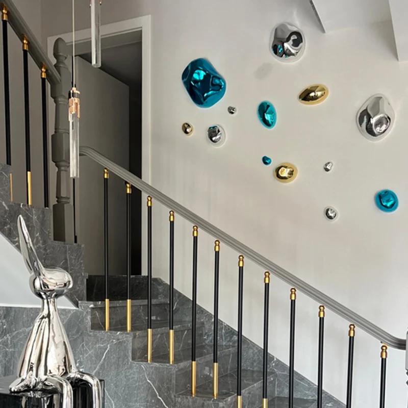 Light luxury wall decoration Creative electroplated stone wall decoration Modern handicraft Shopping mall hotel wall pendant