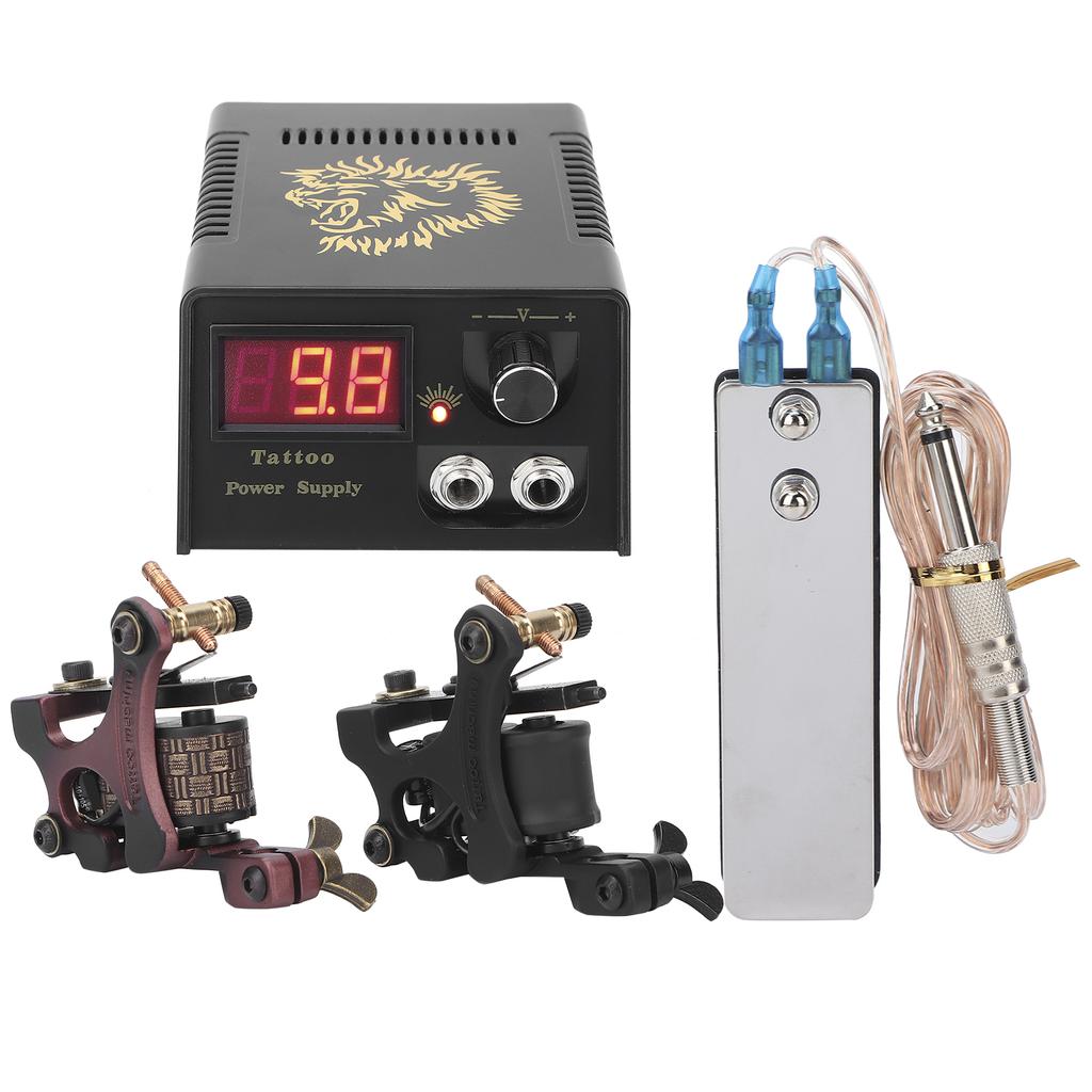 Tetovací strojek sada Tetovací cívkový strojek Tetovací napájecí zdroj Tetovací jehly Kompletní tetovací nástrojEU