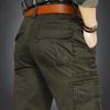 Men's Casual Straight-Leg Workwear Pants - Military Style, Spring/Autumn, Loose Fit, 9123