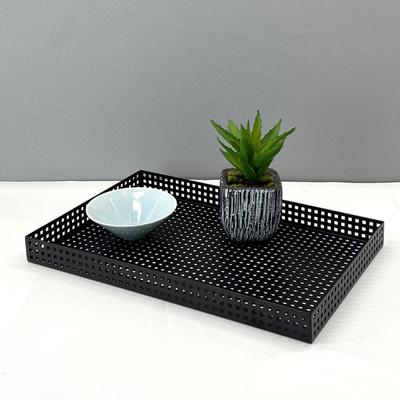 Modern Schlicht Europäischer Stil Nordisch Schwarzes Metall Gitter Tablett Ornamente Musterhaus Verkaufsbüro Dekorationen