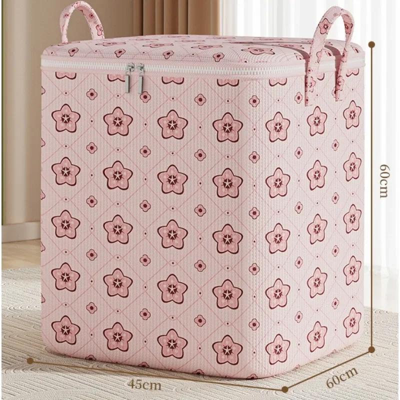 Foldable Storage Bags for Clothes Closet Organizers Containers Fabric Storage Cubes Cloth Bins Cherry Blossom Prints Containers