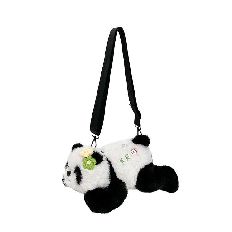 Animal Fluffy Panda Shape Plush Single Shoulder Crossbody Bag Gifts Fashion