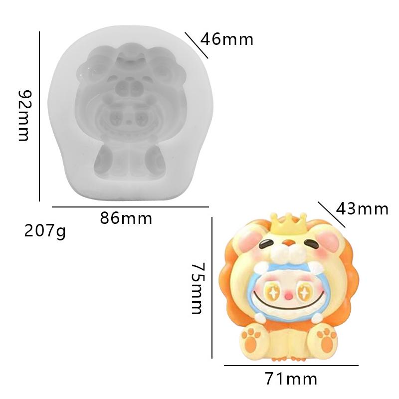 Kawaii Labubu Silikonform Søtt Tegneseriebilde Bakeform DIY Sjokoladekake Godteri Bakeform Håndverksverktøy