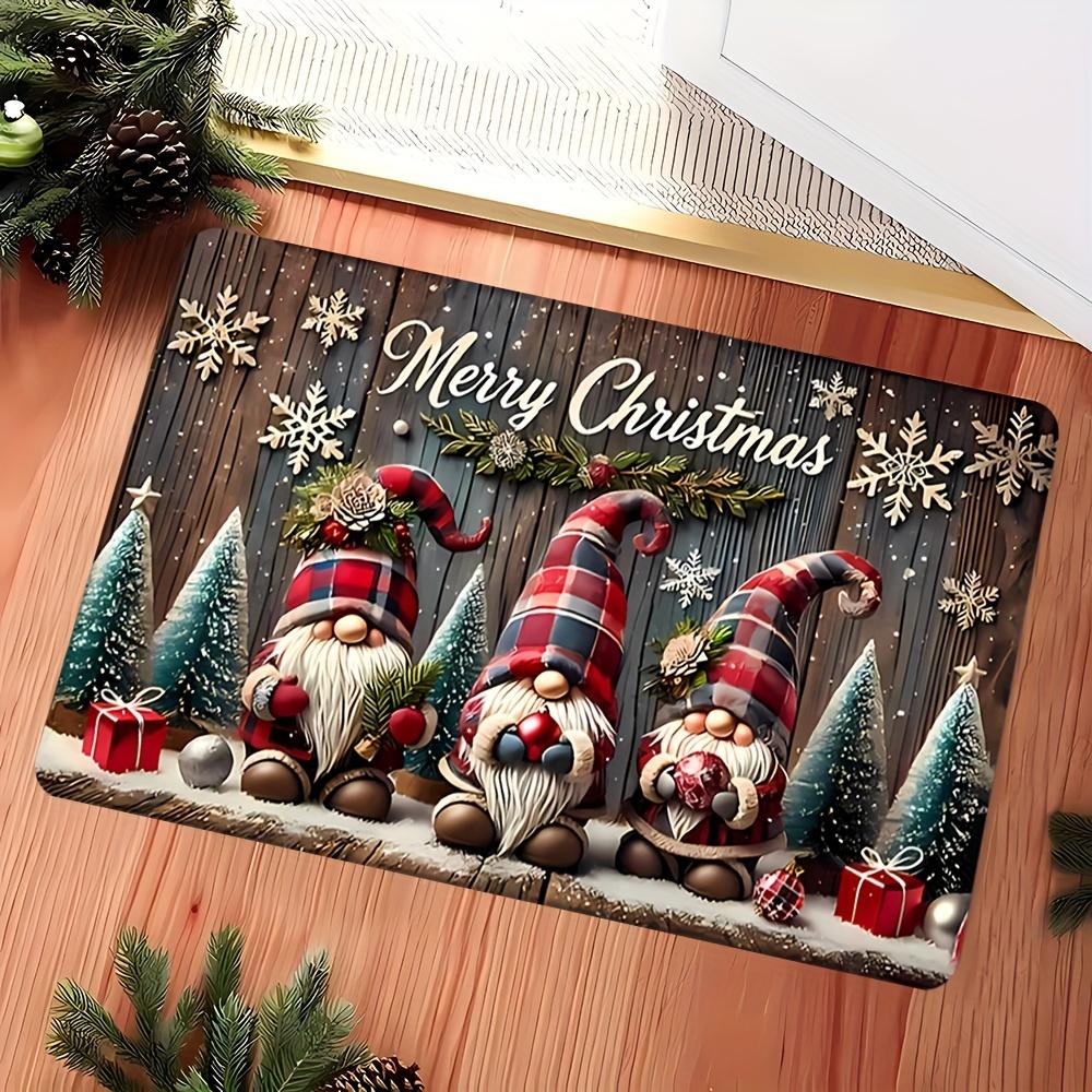 Christmas Carpet Three Santa Claus Doormat Entrance Welcome Mat Outdoor Carpet Rug For Bedroom Living Room Home Decoratio