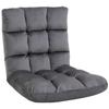 Armchair Guest Mattress Floor Chair, Adjustable Backrest, Velour Look, 55 Cm X 71 Cm X 53.5 Cm, Grey