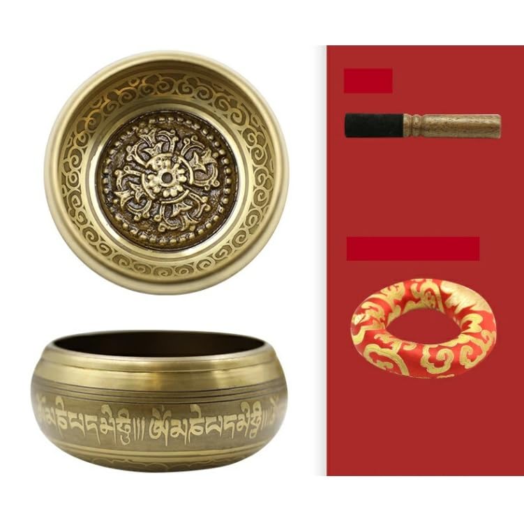 Singing Bowl Set, 8.5cm Diameter, with Stick and Cushion, for Healing, Relaxation, Yoga, and Meditation