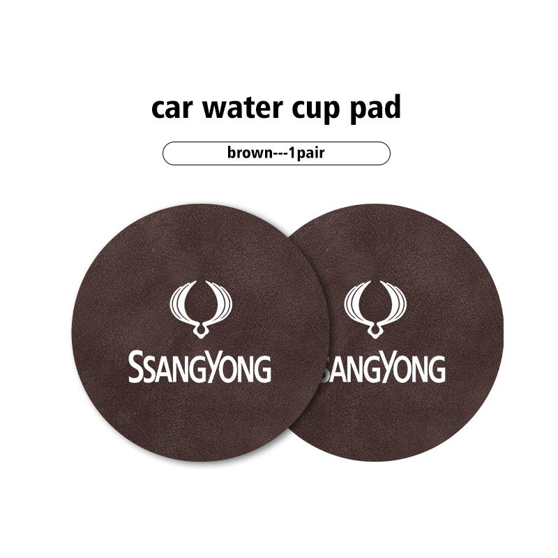 2pcs Car Coaster Drink Bottle Holder Anti-slip Mat Water Cup Pad For SsangYong Korando Rexton Kyron Rodius Tivoli Musso