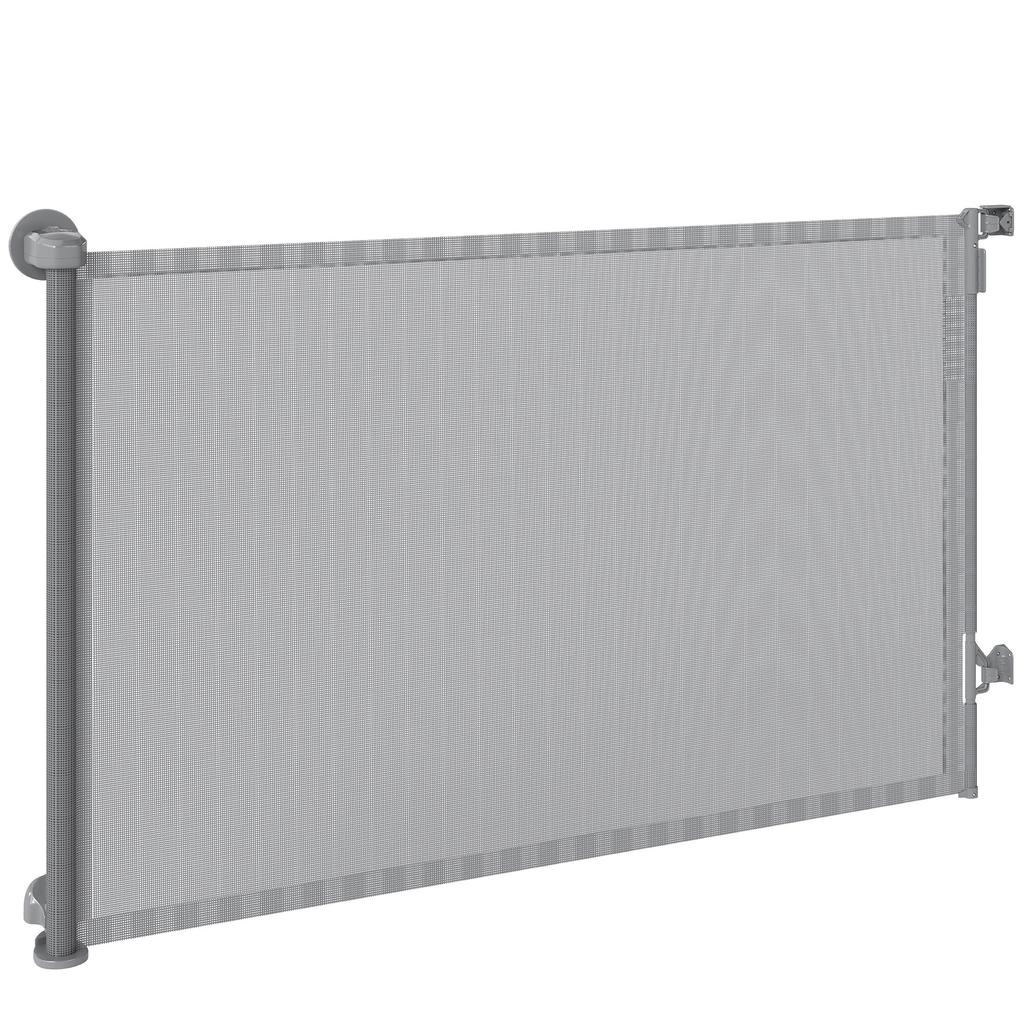 Retractable Dog Gate, Extends To 140 Cm Wide & 93 Cm Tall, Mesh Pet Gate with Single Hand Operation, for Stairs Doorways